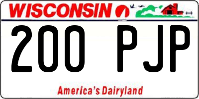 WI license plate 200PJP