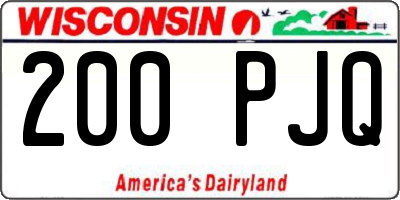 WI license plate 200PJQ