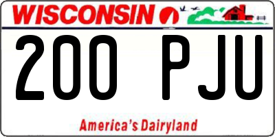 WI license plate 200PJU