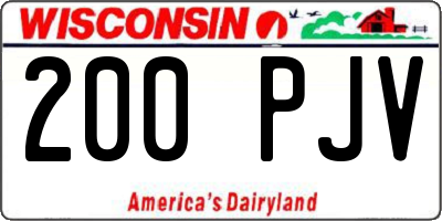 WI license plate 200PJV