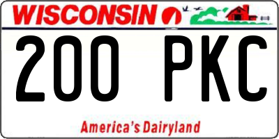 WI license plate 200PKC
