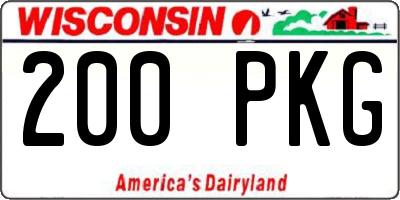 WI license plate 200PKG