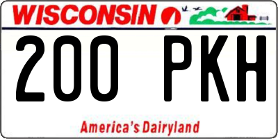 WI license plate 200PKH