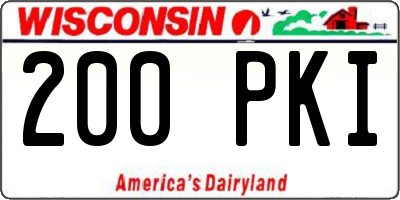 WI license plate 200PKI