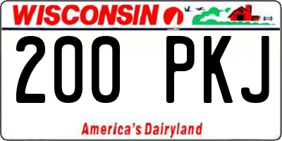 WI license plate 200PKJ