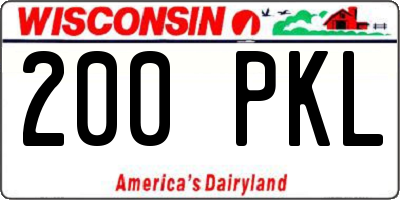 WI license plate 200PKL