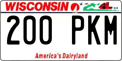 WI license plate 200PKM