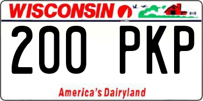 WI license plate 200PKP