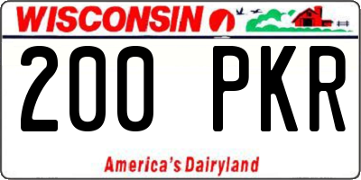 WI license plate 200PKR