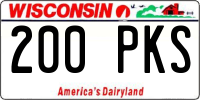 WI license plate 200PKS