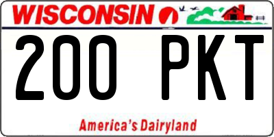 WI license plate 200PKT