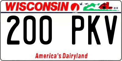 WI license plate 200PKV