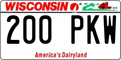 WI license plate 200PKW