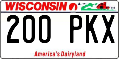 WI license plate 200PKX
