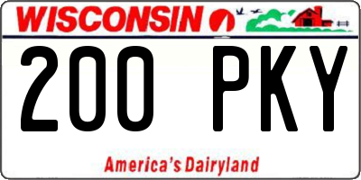 WI license plate 200PKY