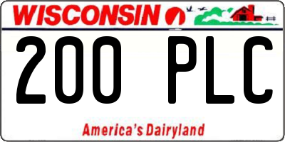 WI license plate 200PLC