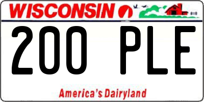 WI license plate 200PLE