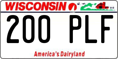 WI license plate 200PLF