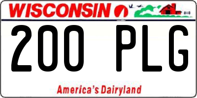 WI license plate 200PLG
