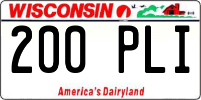 WI license plate 200PLI