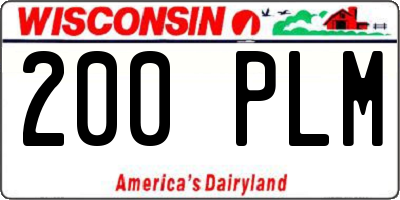 WI license plate 200PLM