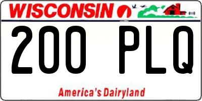 WI license plate 200PLQ