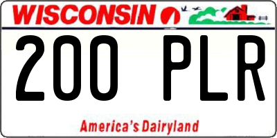 WI license plate 200PLR