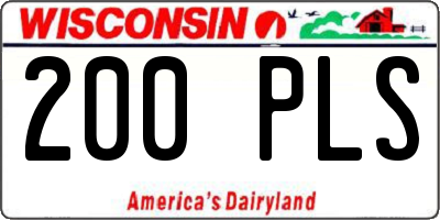 WI license plate 200PLS