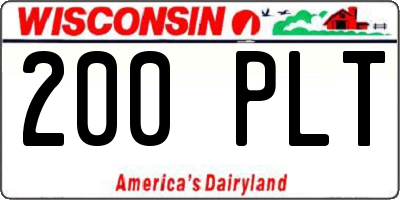 WI license plate 200PLT