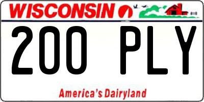WI license plate 200PLY