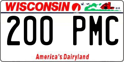 WI license plate 200PMC