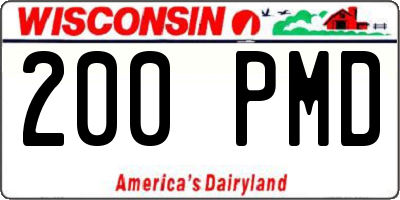 WI license plate 200PMD
