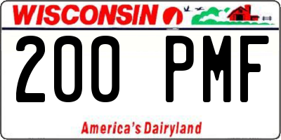 WI license plate 200PMF