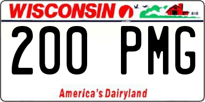 WI license plate 200PMG