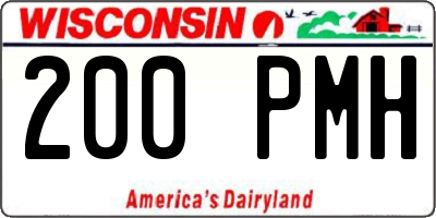WI license plate 200PMH