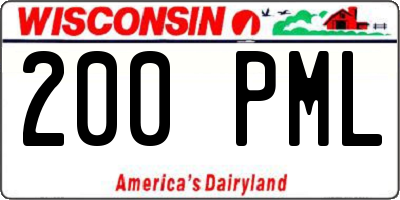 WI license plate 200PML