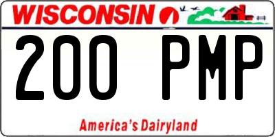 WI license plate 200PMP