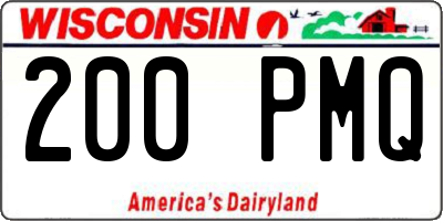 WI license plate 200PMQ