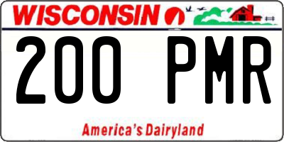 WI license plate 200PMR