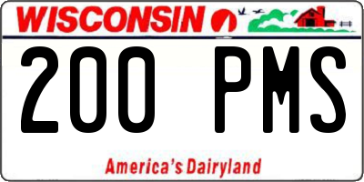 WI license plate 200PMS