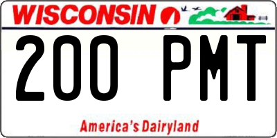 WI license plate 200PMT