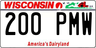 WI license plate 200PMW