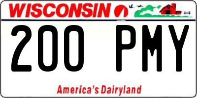 WI license plate 200PMY