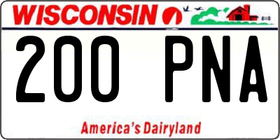 WI license plate 200PNA
