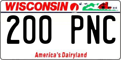WI license plate 200PNC