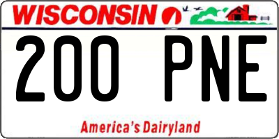 WI license plate 200PNE