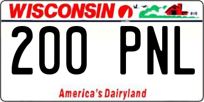 WI license plate 200PNL
