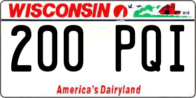 WI license plate 200PQI
