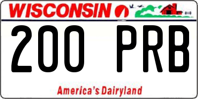 WI license plate 200PRB