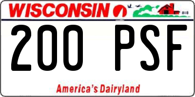 WI license plate 200PSF